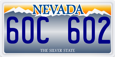 NV license plate 60C602