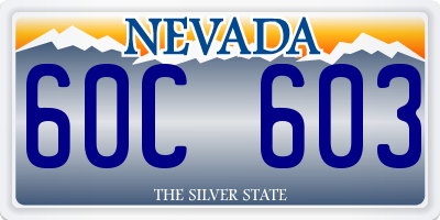 NV license plate 60C603