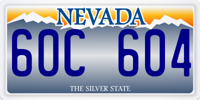 NV license plate 60C604