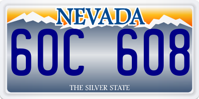NV license plate 60C608