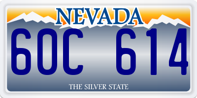 NV license plate 60C614