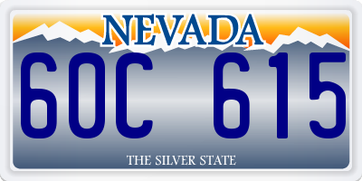 NV license plate 60C615