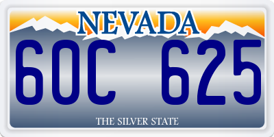 NV license plate 60C625