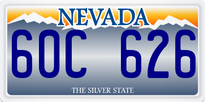 NV license plate 60C626