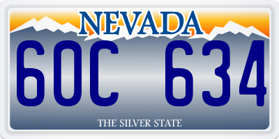 NV license plate 60C634