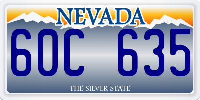 NV license plate 60C635