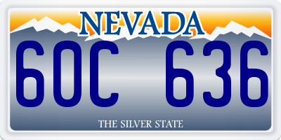 NV license plate 60C636