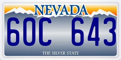 NV license plate 60C643