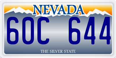 NV license plate 60C644