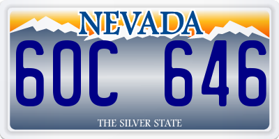 NV license plate 60C646