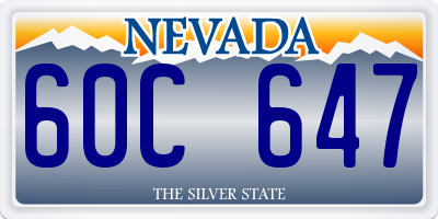 NV license plate 60C647