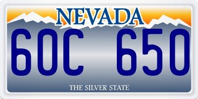 NV license plate 60C650