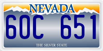 NV license plate 60C651