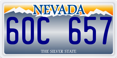 NV license plate 60C657