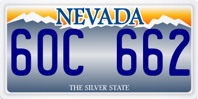 NV license plate 60C662