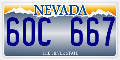 NV license plate 60C667