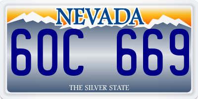 NV license plate 60C669