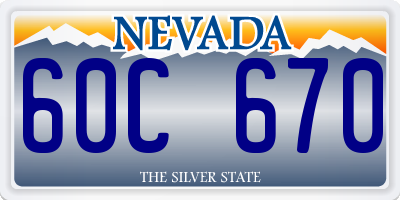 NV license plate 60C670