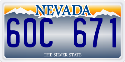 NV license plate 60C671