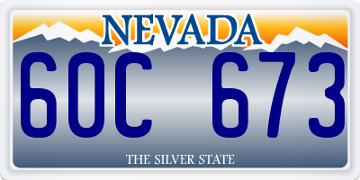 NV license plate 60C673
