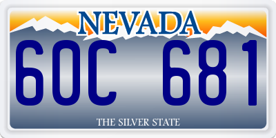 NV license plate 60C681
