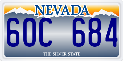NV license plate 60C684