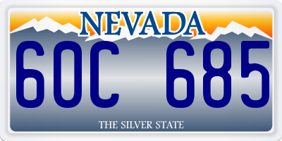 NV license plate 60C685