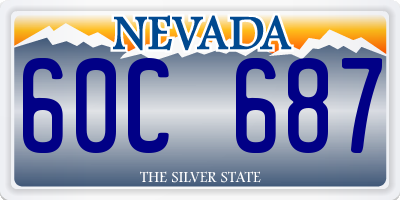NV license plate 60C687