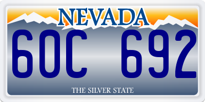 NV license plate 60C692