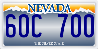 NV license plate 60C700
