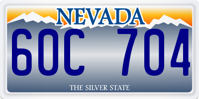 NV license plate 60C704
