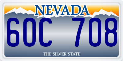 NV license plate 60C708