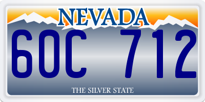 NV license plate 60C712