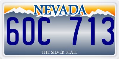 NV license plate 60C713
