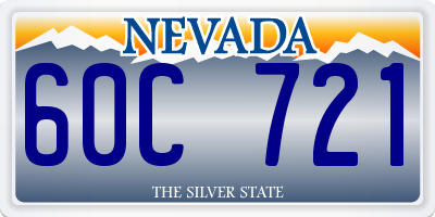 NV license plate 60C721