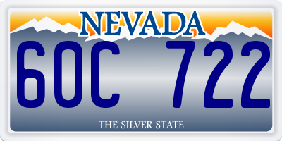 NV license plate 60C722