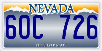 NV license plate 60C726