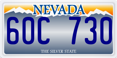 NV license plate 60C730