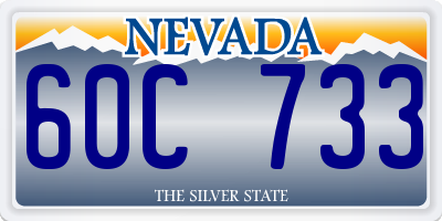 NV license plate 60C733