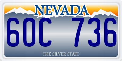 NV license plate 60C736