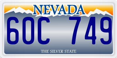 NV license plate 60C749
