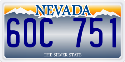 NV license plate 60C751