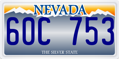 NV license plate 60C753