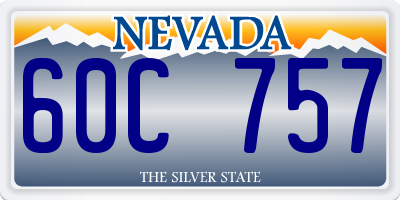 NV license plate 60C757