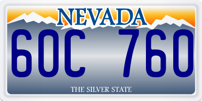 NV license plate 60C760