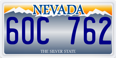 NV license plate 60C762