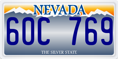 NV license plate 60C769