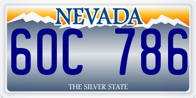 NV license plate 60C786