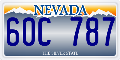 NV license plate 60C787