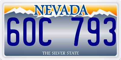 NV license plate 60C793